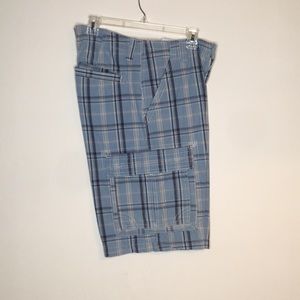 Plaid cargo shorts